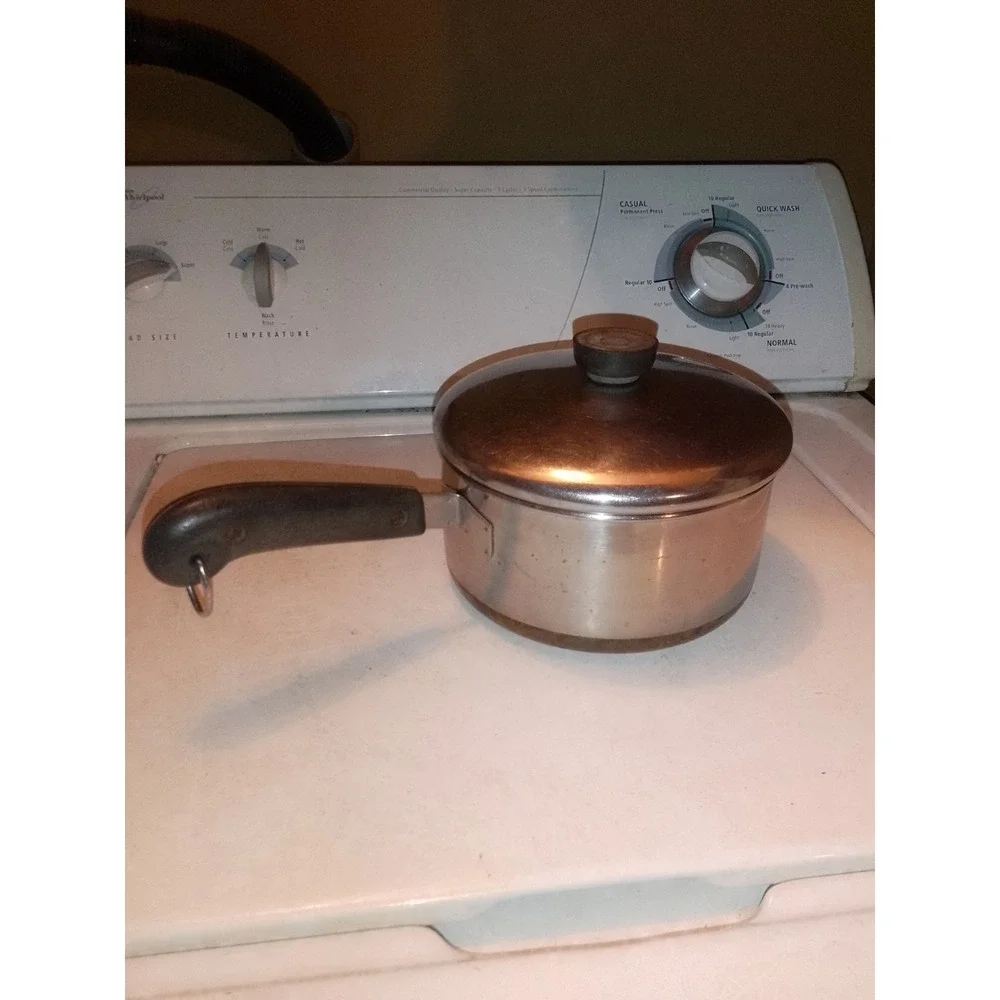 Vintage Revere Ware Cooper Bottom  Pan With Lid 2 QUART 7